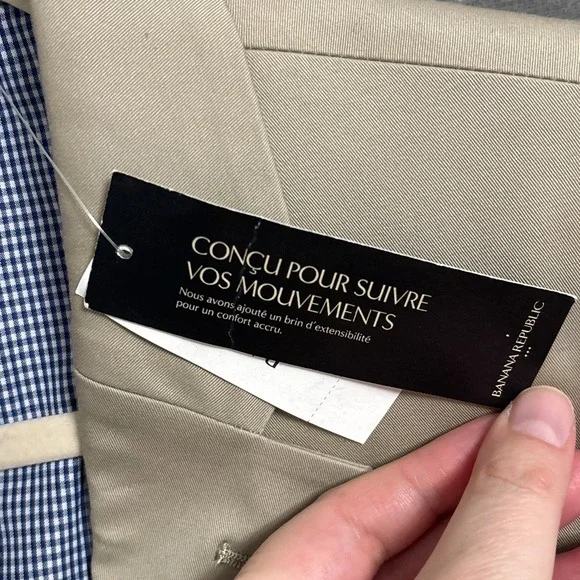 NEW Banana Republic Sport Coat 38R Standard Fit Tan Beige Cotton Stretch Casual